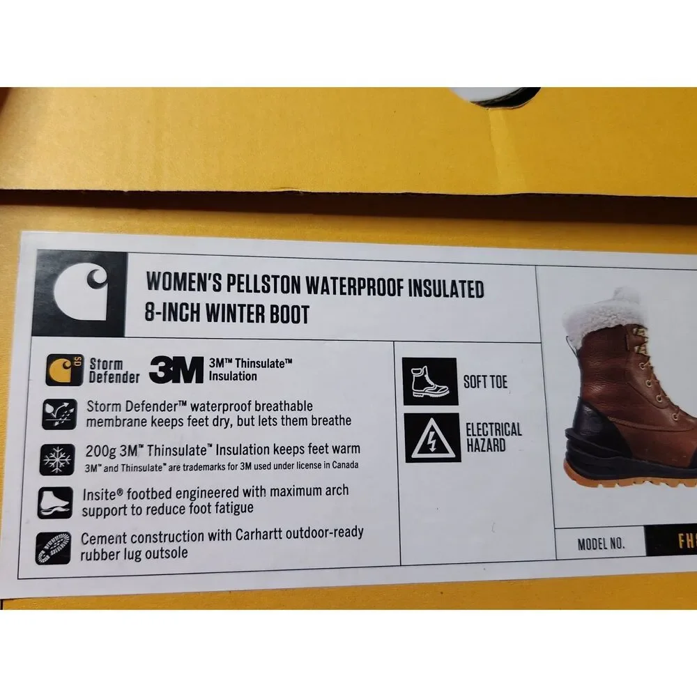 Carhartt Women’s Pellston Waterproof Insulated Winter Boots Size 8.5